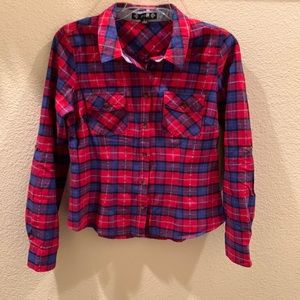 Girls Cozy Plaid Button Down Shirt